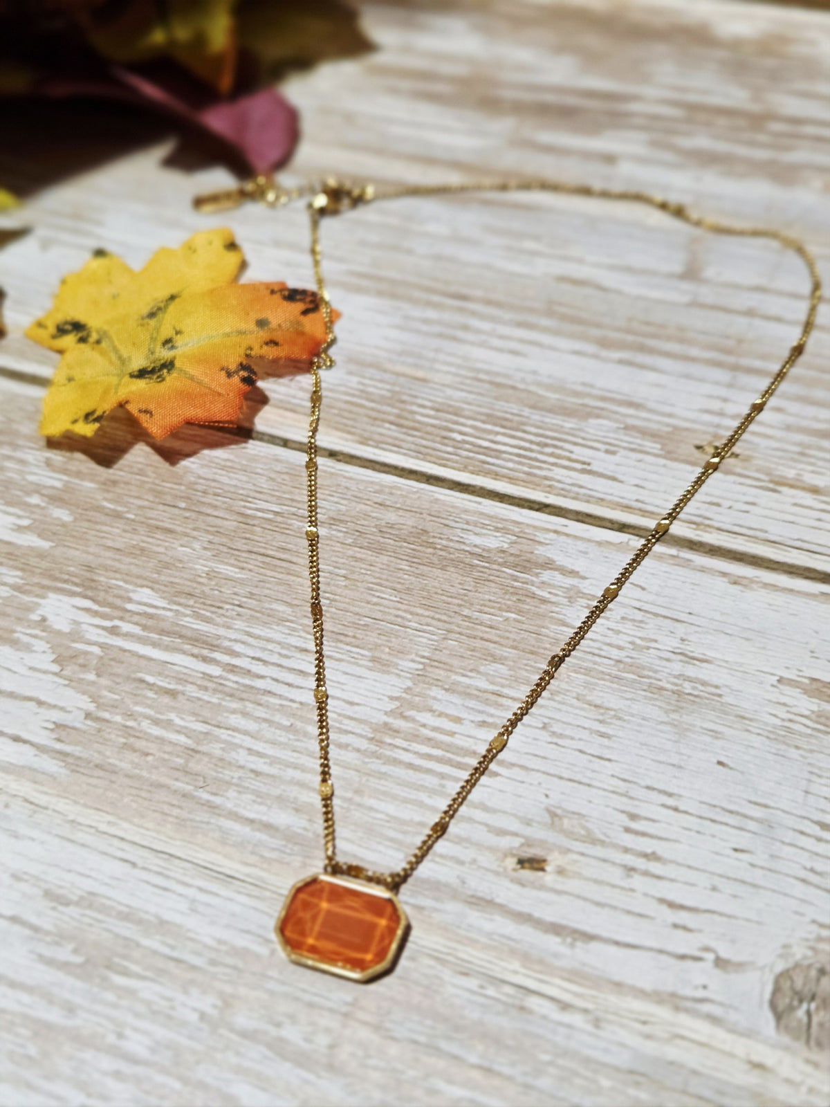 Pixels Spark Necklace (Available in orange or fuchsia)