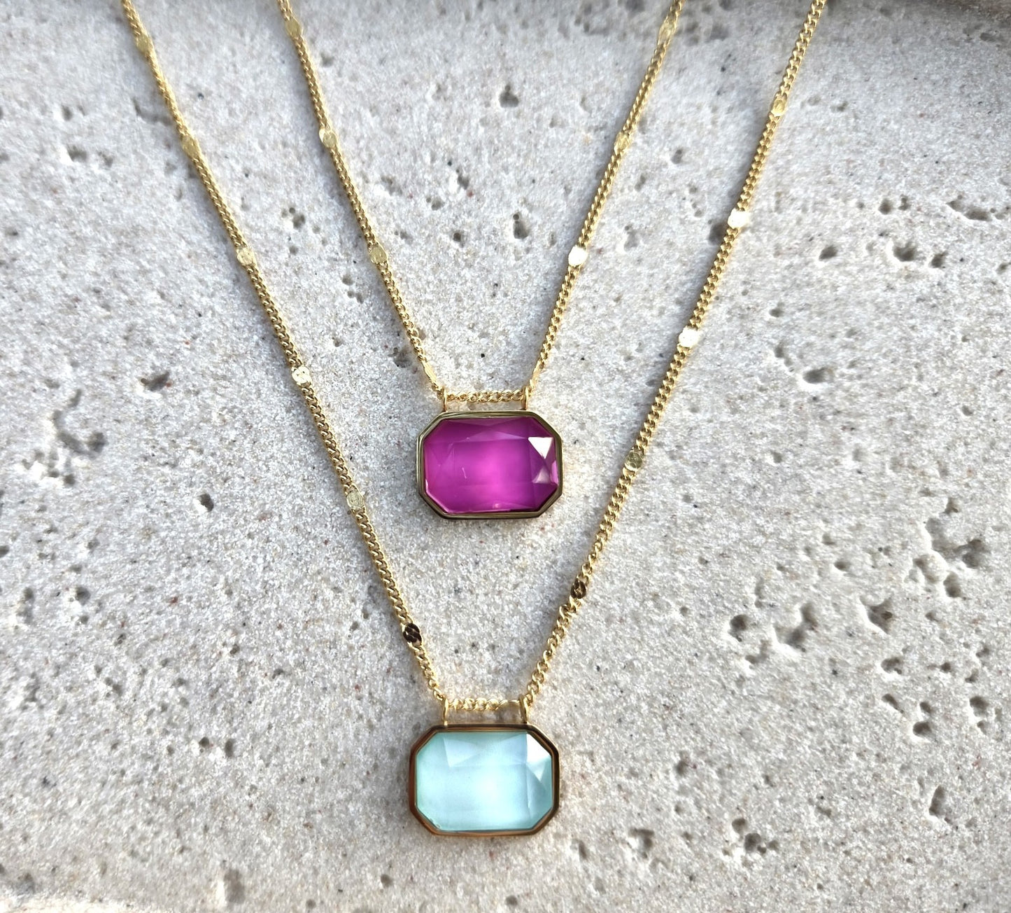 Pixels Spark Necklace (Available in blue or fuscia)
