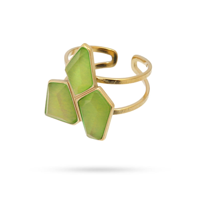 Geranio Crystal Ring (Aavailable in green or white)