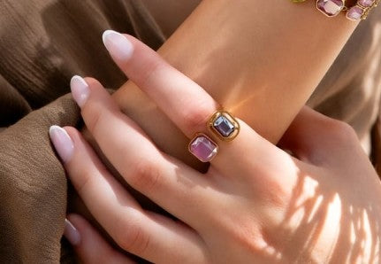 Pixels Ring (Available in gray, pink or yellow)