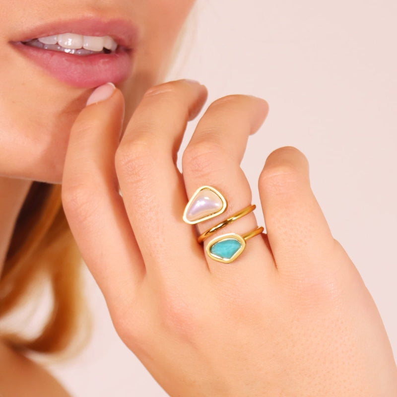 Aqua Algae Ring (Available in blue or pink)