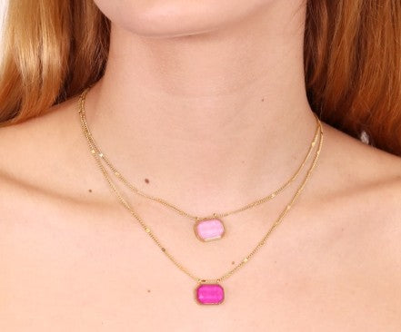 Pixels Spark Necklace (Available in blue or fuscia)